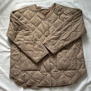 Smash + Tess Rowan Puffer Jacket, Quilted Nylon Jacket Size 3X Beige Spring Coat